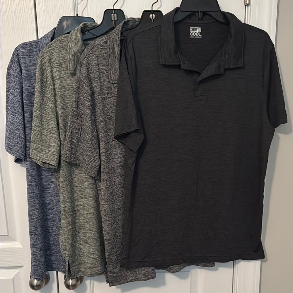 4-Pack Men’s Cool Polo Shirt — Black, Gray, Blue, & Green